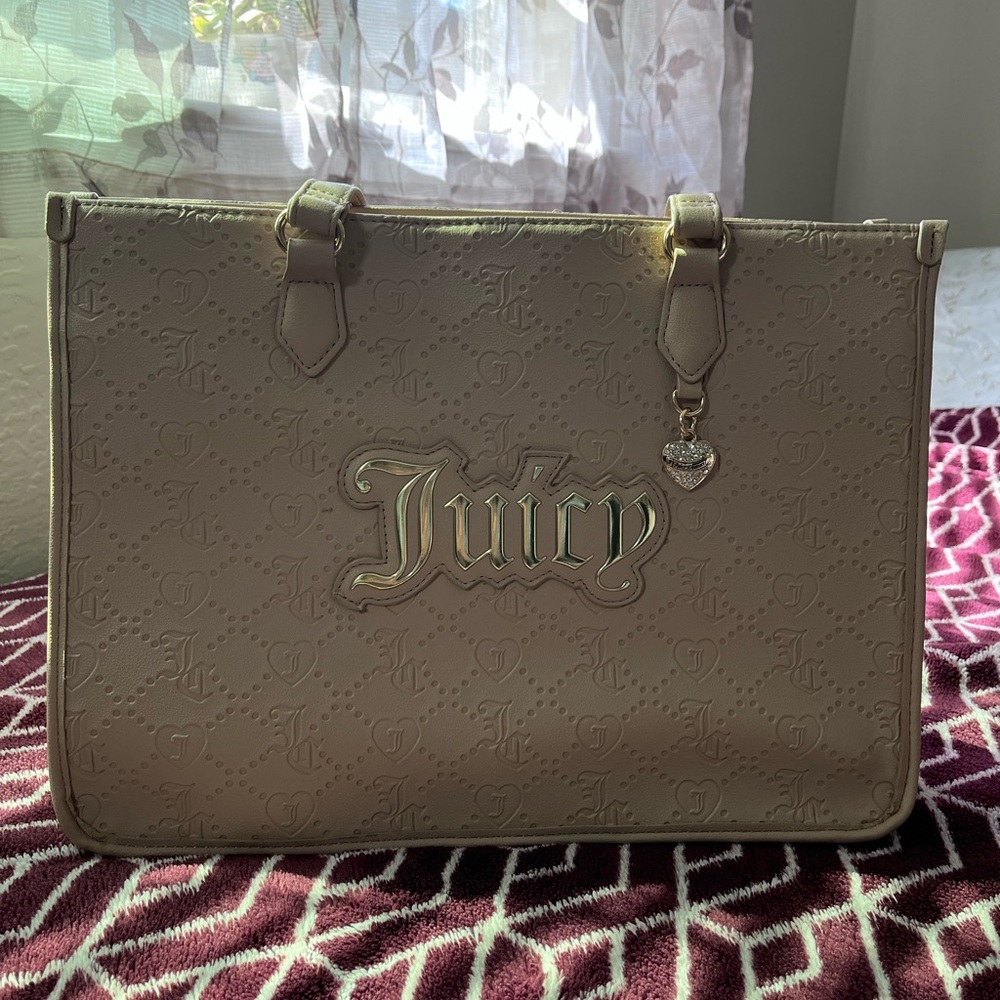 Juicy Couture Beige Embossed Tote